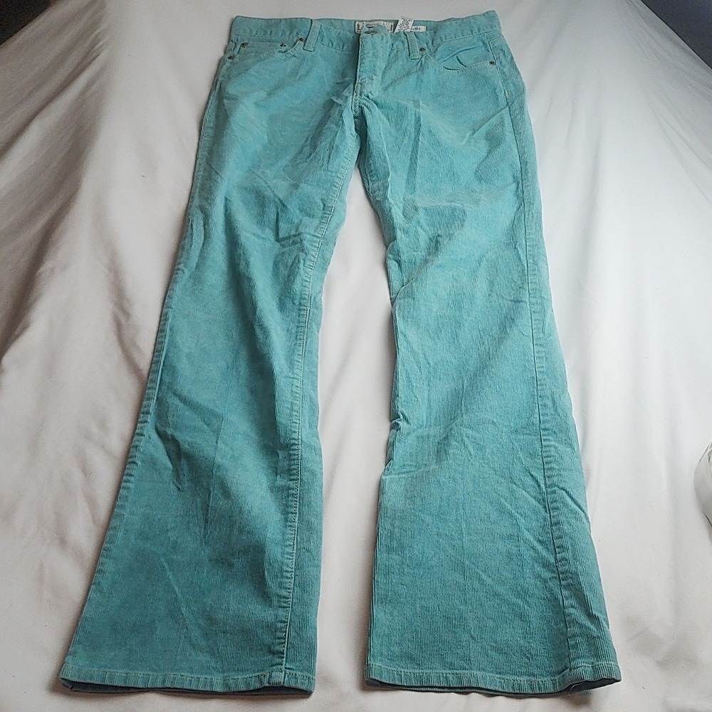 Old Navy Stretch Flare Corduroy Pants Teal Women's Size 8 Regular